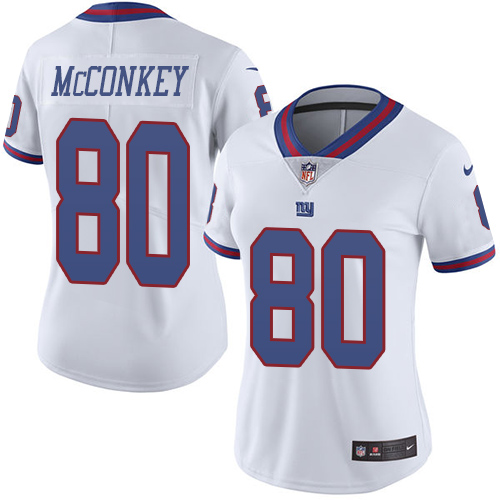 Women's Limited Phil McConkey Nike Jersey White - #80 Rush NFL New York Giants